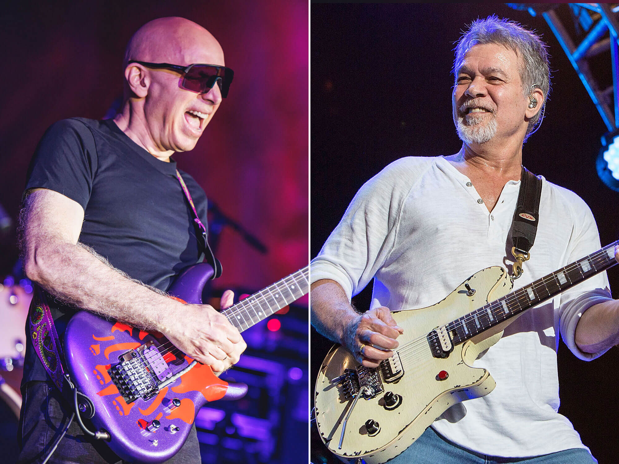 [L-R] Joe Satriani and Eddie Van Halen